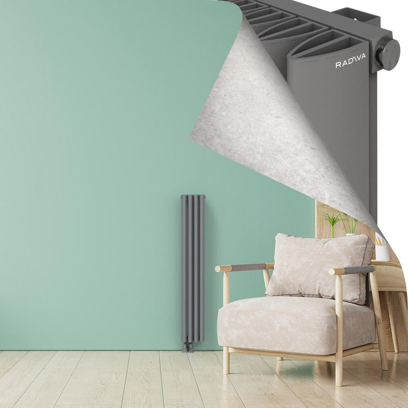 SIMI Aluminium Radiator 1200x185 Grey