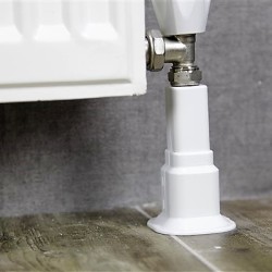 Single Radiator Tube Hiding Sleeve Square Locked Plastic Blanc - Thumbnail