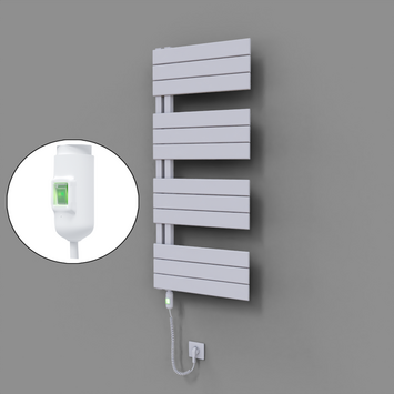 Radiva - Sirius Dekoratif Elektrikli Havlupan 500x1150 Beyaz (On/Off Düğmeli) 600W