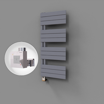 Radiva - Sirius Dekoratif Elektrikli Havlupan 500x1150 Gri (KTX1 Termostat) 600W