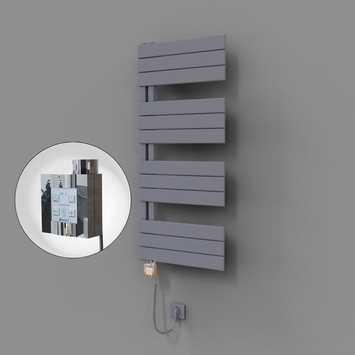 - Sirius Dekoratif Elektrikli Havlupan 500x1150 Gri (KTX4 Termostat) 600W Spiral Kablolu  - Sirius Dekoratif Elektrikli Havlupan 500x1150 Gri (KTX4 Termostat) 600W Spiral Kablolu