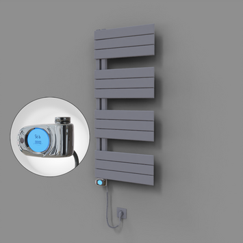Radiva - Sirius Dekoratif Elektrikli Havlupan 500x1150 Gri (Musa Termostat) 600W