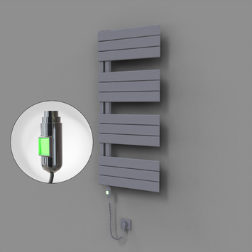 Radiva - Sirius Dekoratif Elektrikli Havlupan 500x1150 Gri (On/Off Düğmeli) 600W