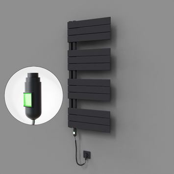 Radiva - Sirius Dekoratif Elektrikli Havlupan 500x1150 Koyu Antrasit (On/Off Düğmeli) 600W