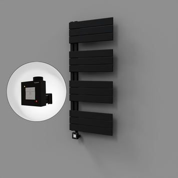 Radiva - Sirius Dekoratif Elektrikli Havlupan 500x1150 Siyah (KTX1 Termostat) 600W