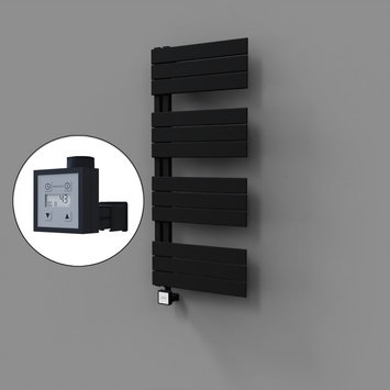 Radiva - Sirius Dekoratif Elektrikli Havlupan 500x1150 Siyah (KTX3 Termostat) 600W