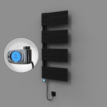 Radiva - Sirius Dekoratif Elektrikli Havlupan 500x1150 Siyah (Musa Termostat) 600W
