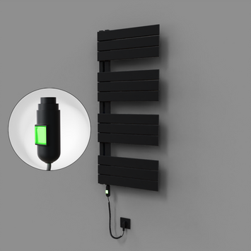 Radiva - Sirius Dekoratif Elektrikli Havlupan 500x1150 Siyah (On/Off Düğmeli) 600W