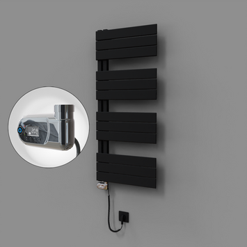 Radiva - Sirius Dekoratif Elektrikli Havlupan 500x1150 Siyah (Thesis Termostat) 600W