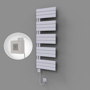 Radiva - Sirius Dekoratif Elektrikli Havlupan 500x1400 Beyaz (KTX1 Termostat) 600W Spiral Kablolu