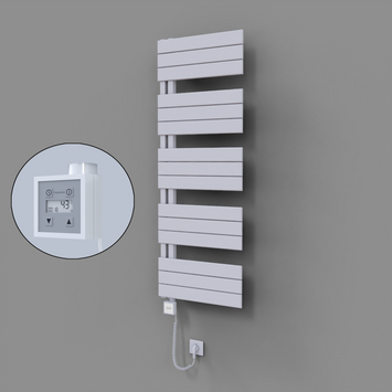 Radiva - Sirius Dekoratif Elektrikli Havlupan 500x1400 Beyaz (KTX3 Termostat) 600W Spiral Kablolu