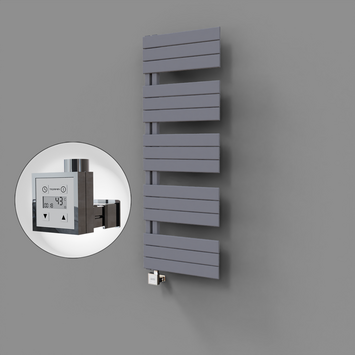 Radiva - Sirius Dekoratif Elektrikli Havlupan 500x1400 Gri (KTX3 Termostat) 600W