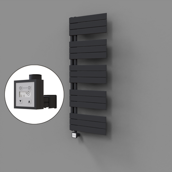 Radiva - Sirius Dekoratif Elektrikli Havlupan 500x1400 Koyu Antrasit (KTX3 Termostat) 600W