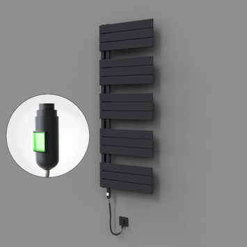 Radiva - Sirius Dekoratif Elektrikli Havlupan 500x1400 Koyu Antrasit (On/Off Düğmeli) 600W