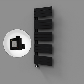 Radiva - Sirius Dekoratif Elektrikli Havlupan 500x1400 Siyah (KTX1 Termostat) 600W