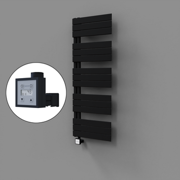 Radiva - Sirius Dekoratif Elektrikli Havlupan 500x1400 Siyah (KTX3 Termostat) 600W