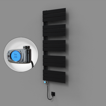 Radiva - Sirius Dekoratif Elektrikli Havlupan 500x1400 Siyah (Musa Termostat) 600W