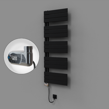 Radiva - Sirius Dekoratif Elektrikli Havlupan 500x1400 Siyah (Thesis Termostat) 600W