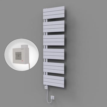 Radiva - Sirius Dekoratif Elektrikli Havlupan 500x1640 Beyaz (KTX1 Termostat) 1000W Spiral Kablolu