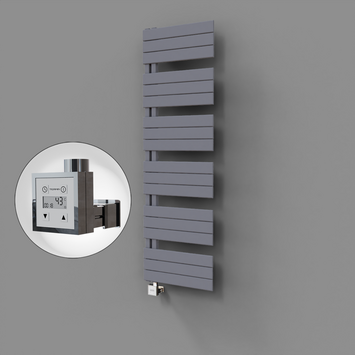 Radiva - Sirius Dekoratif Elektrikli Havlupan 500x1640 Gri (KTX3 Termostat) 1000W