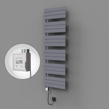 Radiva - Sirius Dekoratif Elektrikli Havlupan 500x1640 Gri (KTX3 Termostat) 1000W Spiral Kablolu