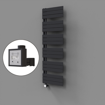 Radiva - Sirius Dekoratif Elektrikli Havlupan 500x1640 Koyu Antrasit (KTX3 Termostat) 1000W