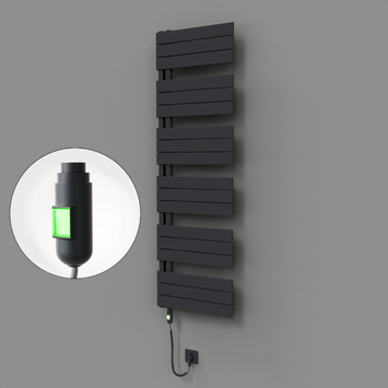 Radiva - Sirius Dekoratif Elektrikli Havlupan 500x1640 Koyu Antrasit (On/Off Düğmeli) 900W