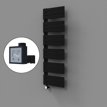 Radiva - Sirius Dekoratif Elektrikli Havlupan 500x1640 Siyah (KTX3 Termostat) 1000W