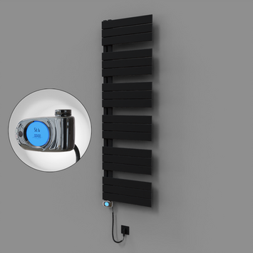 Radiva - Sirius Dekoratif Elektrikli Havlupan 500x1640 Siyah (Musa Termostat) 900W