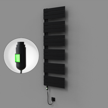 Radiva - Sirius Dekoratif Elektrikli Havlupan 500x1640 Siyah (On/Off Düğmeli) 900W
