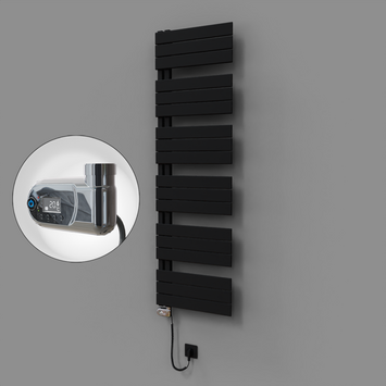 Radiva - Sirius Dekoratif Elektrikli Havlupan 500x1640 Siyah (Thesis Termostat) 900W