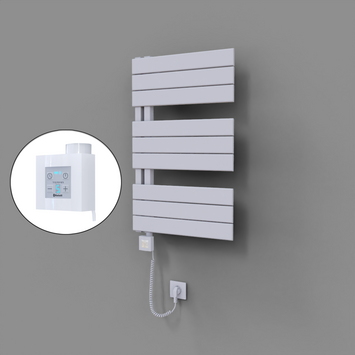 Radiva - Sirius Dekoratif Elektrikli Havlupan 500x800 Beyaz (KTX4 Termostat) 300W Spiral Kablolu