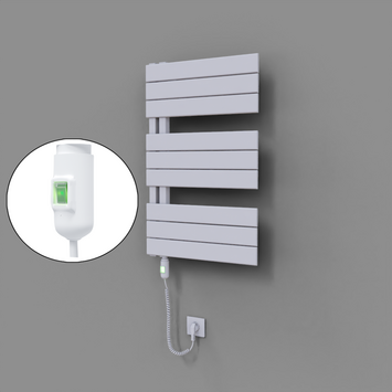  - Sirius Dekoratif Elektrikli Havlupan 500x800 Beyaz (On/Off Düğmeli) 300W