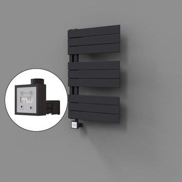 Radiva - Sirius Dekoratif Elektrikli Havlupan 500x800 Koyu Antrasit (KTX3 Termostat) 300W