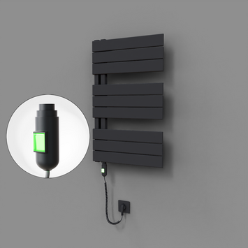 Radiva - Sirius Dekoratif Elektrikli Havlupan 500x800 Koyu Antrasit (On/Off Düğmeli) 300W
