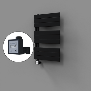 Radiva - Sirius Dekoratif Elektrikli Havlupan 500x800 Siyah (KTX3 Termostat) 300W