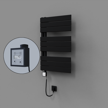 - Sirius Dekoratif Elektrikli Havlupan 500x800 Siyah (KTX3 Termostat) 300W Spiral Kablolu  - Sirius Dekoratif Elektrikli Havlupan 500x800 Siyah (KTX3 Termostat) 300W Spiral Kablolu