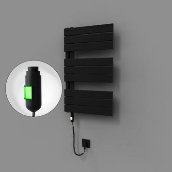 Radiva - Sirius Dekoratif Elektrikli Havlupan 500x800 Siyah (On/Off Düğmeli) 300W