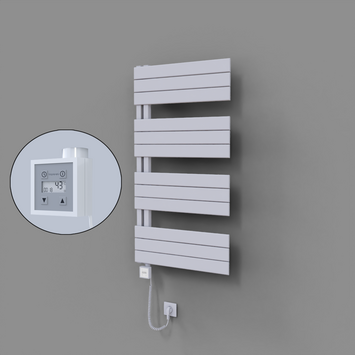 Radiva - Sirius Dekoratif Elektrikli Havlupan 600x1150 Beyaz (KTX3 Termostat) 600W Spiral Kablolu