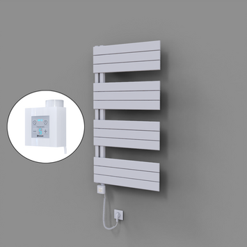 Radiva - Sirius Dekoratif Elektrikli Havlupan 600x1150 Beyaz (KTX4 Termostat) 600W Spiral Kablolu