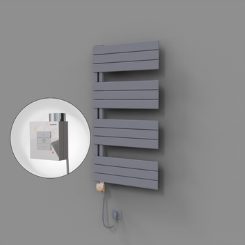 Radiva - Sirius Dekoratif Elektrikli Havlupan 600x1150 Gri (KTX1 Termostat) 600W Spiral Kablolu