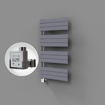 Radiva - Sirius Dekoratif Elektrikli Havlupan 600x1150 Gri (KTX3 Termostat) 600W