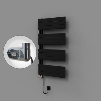 Radiva - Sirius Dekoratif Elektrikli Havlupan 600x1150 Siyah (Thesis Termostat) 600W