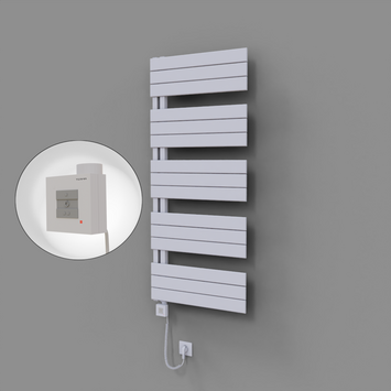 Radiva - Sirius Dekoratif Elektrikli Havlupan 600x1400 Beyaz (KTX1 Termostat) 1000W Spiral Kablolu