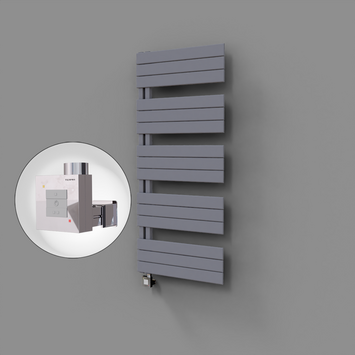 Radiva - Sirius Dekoratif Elektrikli Havlupan 600x1400 Gri (KTX1 Termostat) 1000W