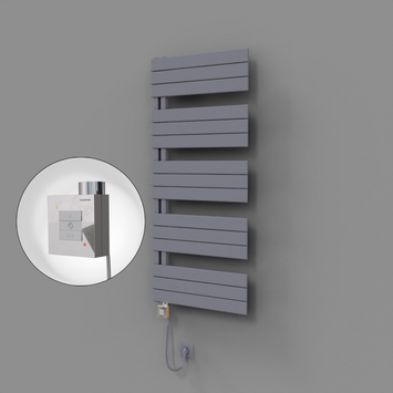 Radiva - Sirius Dekoratif Elektrikli Havlupan 600x1400 Gri (KTX1 Termostat) 1000W Spiral Kablolu