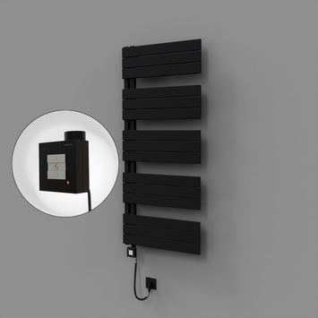 - Sirius Dekoratif Elektrikli Havlupan 600x1400 Siyah (KTX1 Termostat) 1000W Spiral Kablolu  - Sirius Dekoratif Elektrikli Havlupan 600x1400 Siyah (KTX1 Termostat) 1000W Spiral Kablolu