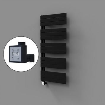 Radiva - Sirius Dekoratif Elektrikli Havlupan 600x1400 Siyah (KTX3 Termostat) 1000W
