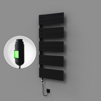 Radiva - Sirius Dekoratif Elektrikli Havlupan 600x1400 Siyah (On/Off Düğmeli) 900W