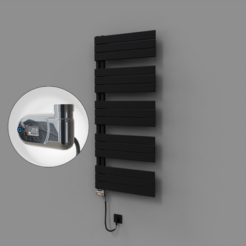 Radiva - Sirius Dekoratif Elektrikli Havlupan 600x1400 Siyah (Thesis Termostat) 900W